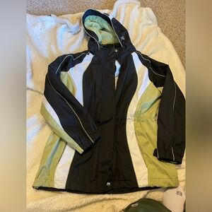 Black and Green Hooded ski snow board  Jacket